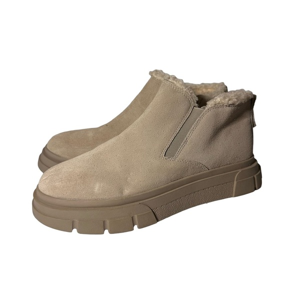 Franco Sarto Womens L-Anoro Beige Suede Platform Ankle Booties Sneakers - Picture 4 of 11